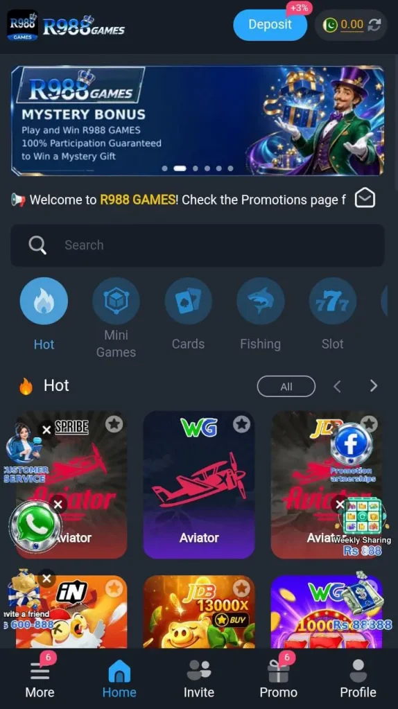 Screen Short show R988 Game Lobby